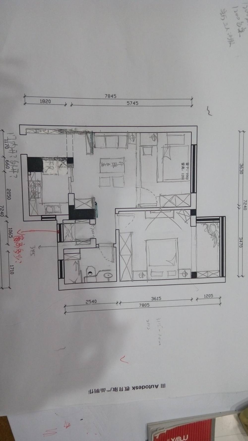 妹子自家户型求大神优化