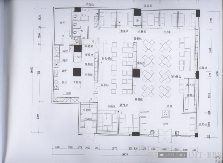 东南亚风格餐厅效果图_平面图