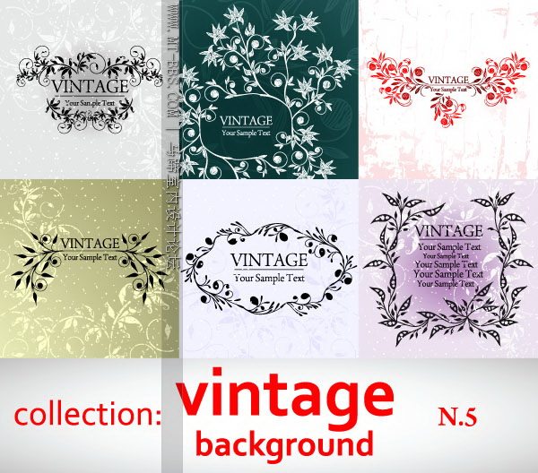 Vintage Vector Backgrounds Collection(封面图案EPS格式)_5.jpg