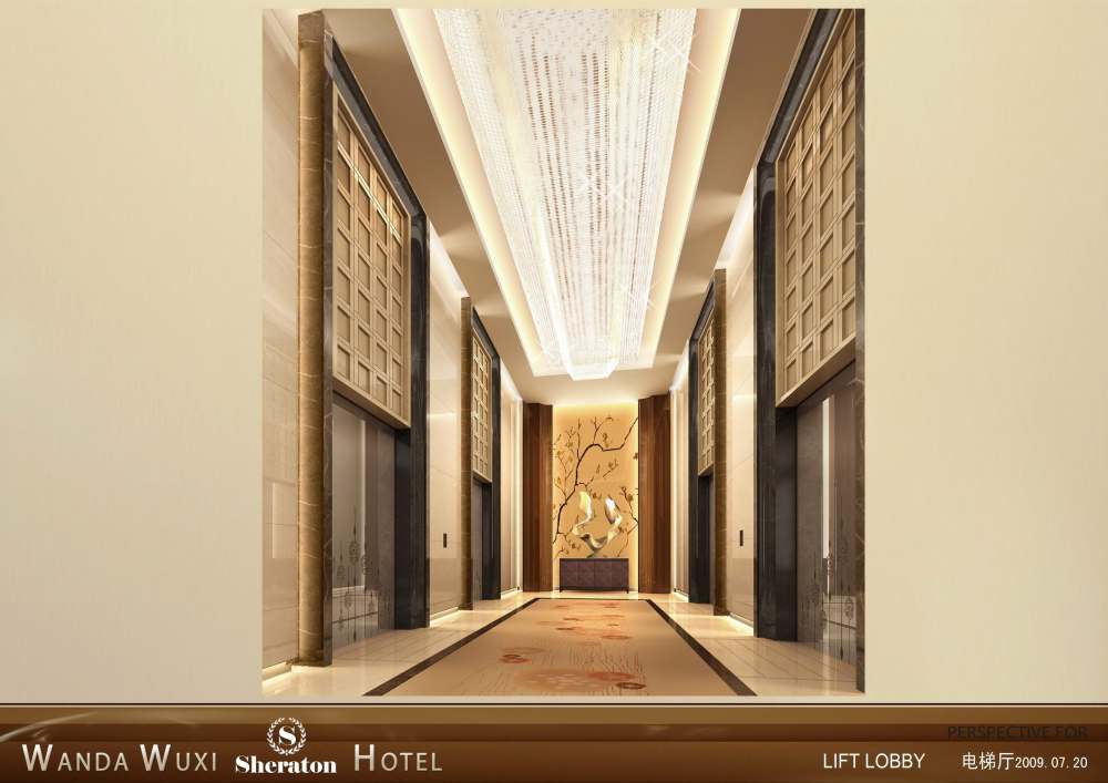 无锡万达喜来登酒店(Sheraton Wuxi Binhu Hotel )(LEO)_02 lift lobby大堂电梯厅.jpg