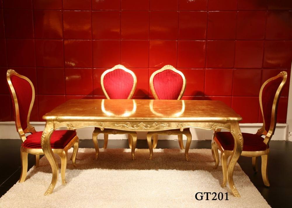 家居精品_0KY0089 GT201餐台 金黄色珍珠石 0KY0017 G205餐椅 贴裂纹金箔 554-12红条布.jpg.jpg