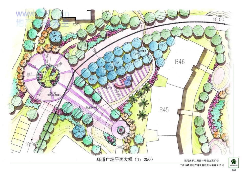 经典景观设计全案之恒茂·现代米罗全套设计文本_060环道小广场平面.jpg