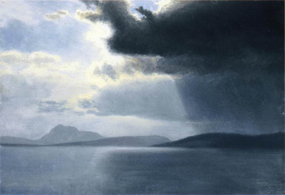 Albert Bierstadt (1830-1902)名作欣赏_Bierstadt_Albert_Approaching_Thunderstorm_on_the_Hudson_River.jpg