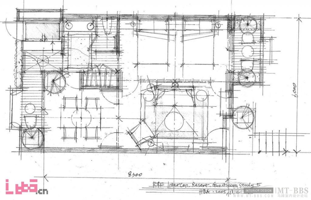 不错的客房手绘平面方案（HBA广东惠州洲际客房研究）_13_56688.jpg