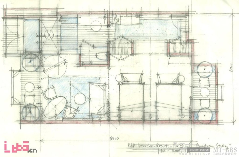 不错的客房手绘平面方案（HBA广东惠州洲际客房研究）_13_56690.jpg