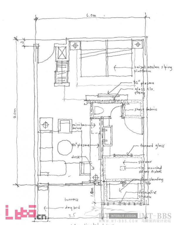 不错的客房手绘平面方案（HBA广东惠州洲际客房研究）_13_56694.jpg