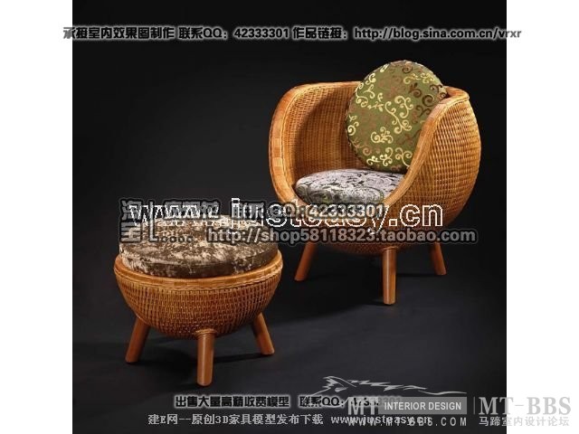 建E珍藏版《椅子-单人沙发》_休闲椅 东南亚风格【模型ID42344】.jpg