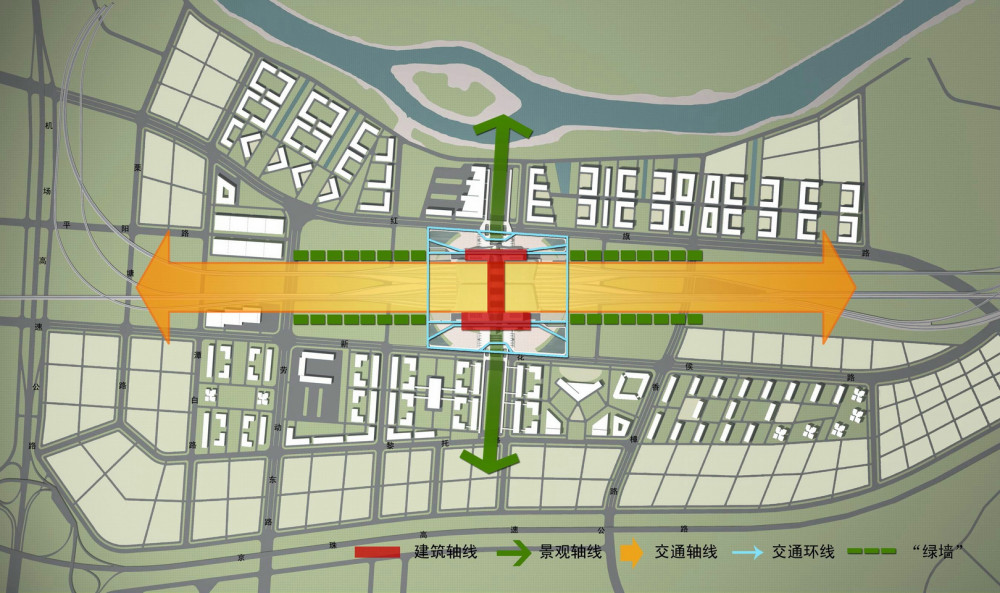 新长沙火车站设计方案（中国建筑设计院）_分析图-轴线环线.jpg
