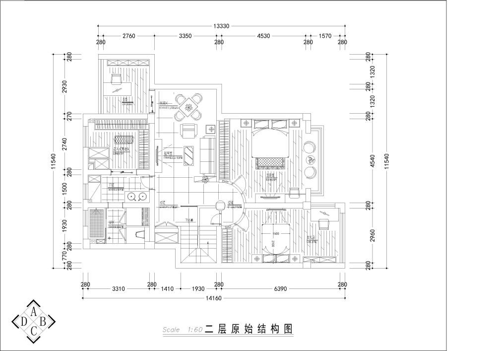 杭州某处两层排屋_二层平面方案.jpg