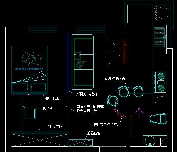 小户型公寓。构图不完善，只求大家交流下布置思路。_平面布置