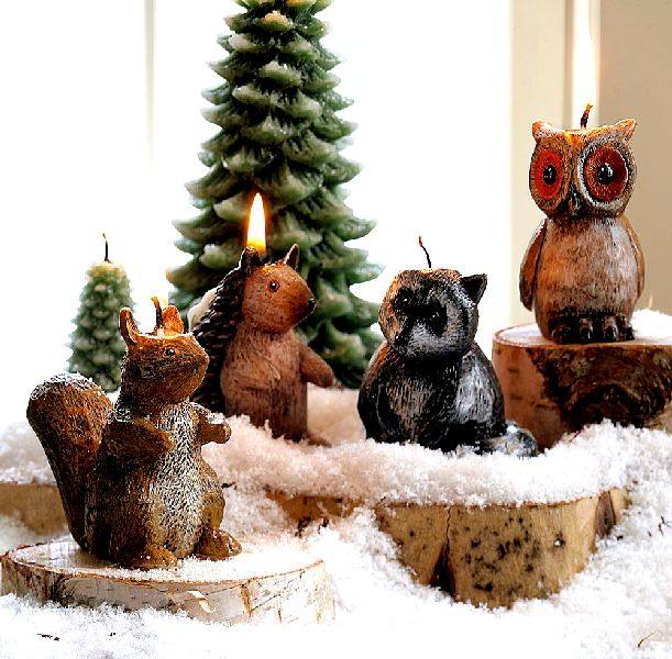 诞餐桌设计装饰_Woodland-Creature-Candles-table-decor.jpg