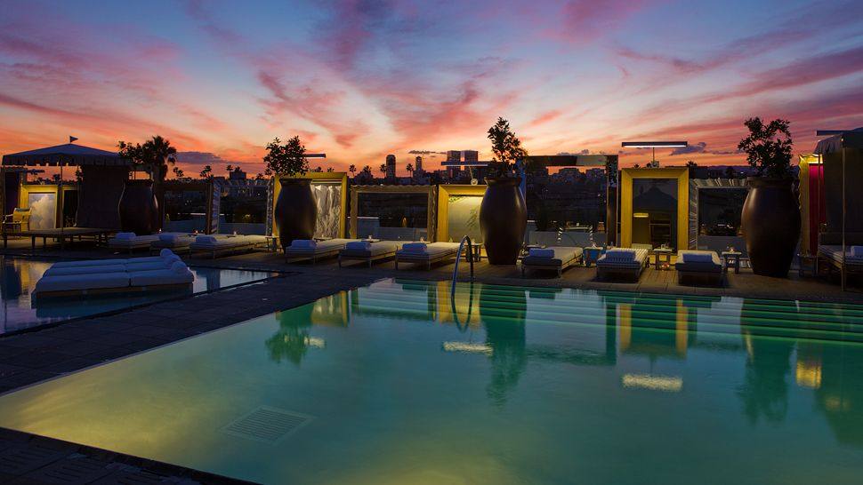 加利福尼亚洛杉机比佛利山SLS Hotel , Los Angeles, California , United States-- by Philippe St_006562-09-pool-evening.jpg