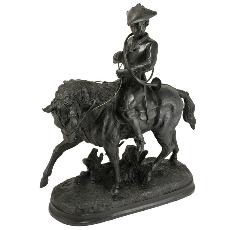 国外网站精品-陈设单品_French Bronze Sculpture of a Huntsman on Horseback by Berye..jpg