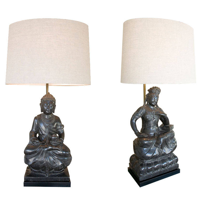 国外网站精品-陈设单品_Pair of Monumental Carved Marble Buddha Lamps..jpg