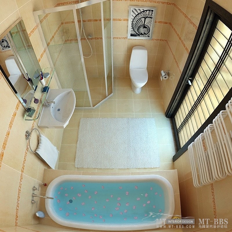 大家看看这个相机是鱼眼还是球面，超广角的角度挺难打的_Bathroom_topview_04.jpg