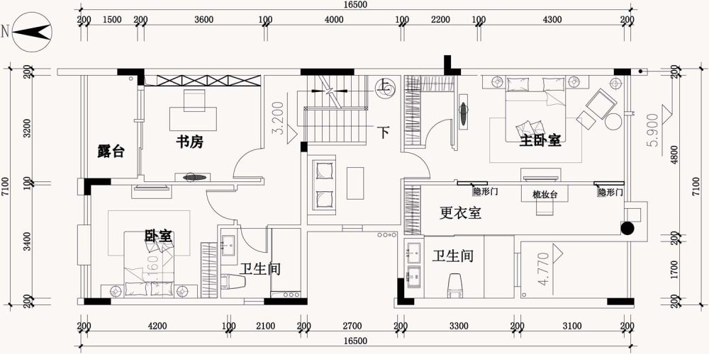 新做的联排别墅方案，真诚请各位老师同仁指点。_联排别墅二层.jpg