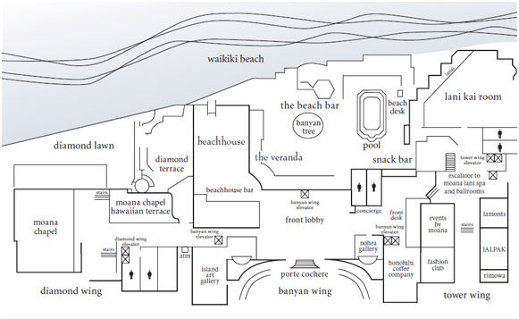 夏威夷莫阿纳萨弗里德威斯汀酒店度假村Moana Surfrider,  Westin_resortmap.jpg