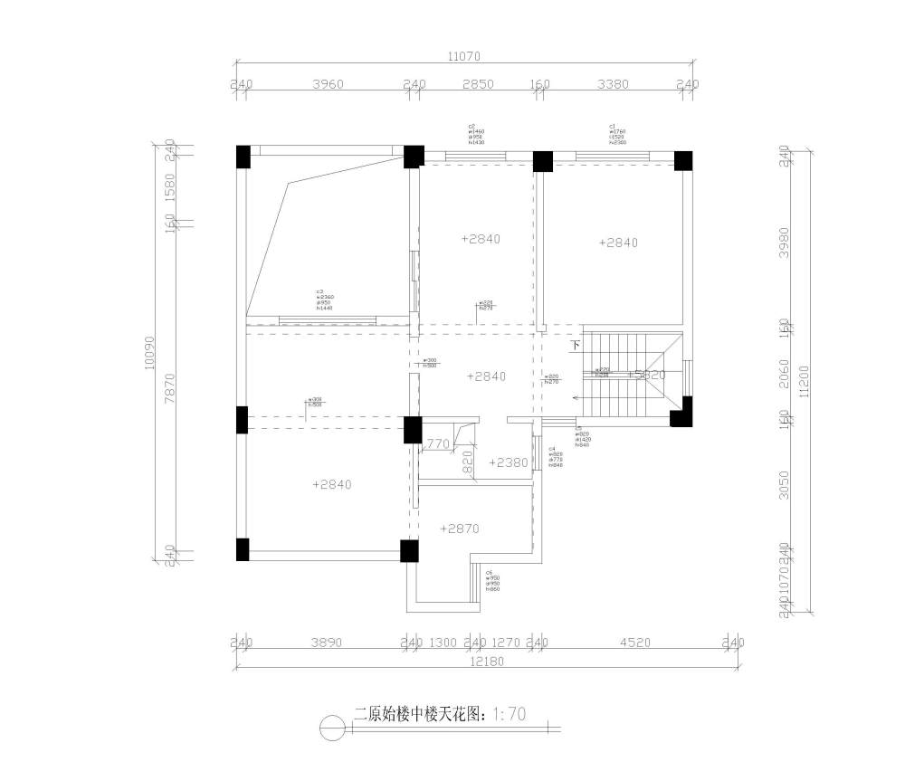 新手，希望高手指点怎么布置才合理！内有原始平面_4原始二层平面.jpg