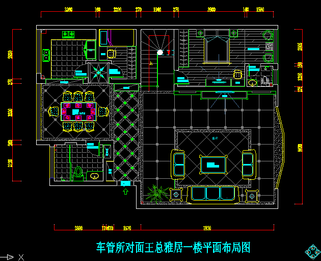 第一次做美式风格，请帮忙指点一二_一楼平面布置图.png