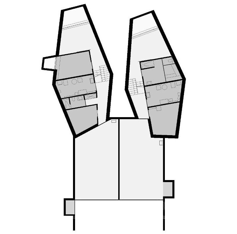 瑞士two single-occupancy detached houses_平面图 / level -1