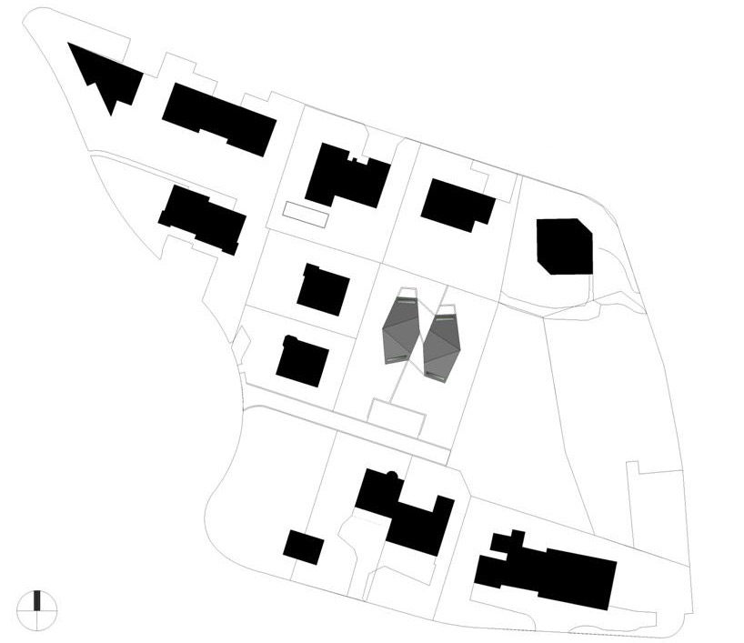 瑞士two single-occupancy detached houses_总平面图