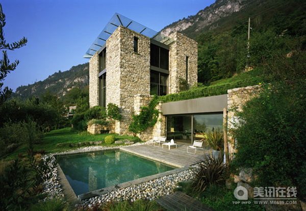 国外经典住宅_Arturo Montanelli：意大利科莫湖边的石屋1.jpg