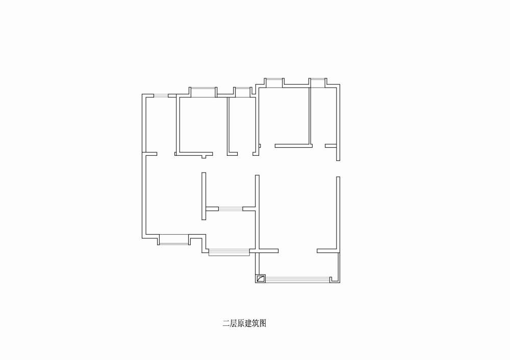 刚出炉的一套平面，但是自己不满意，希望大师们指教。_调整大小 二层原建筑图.jpg