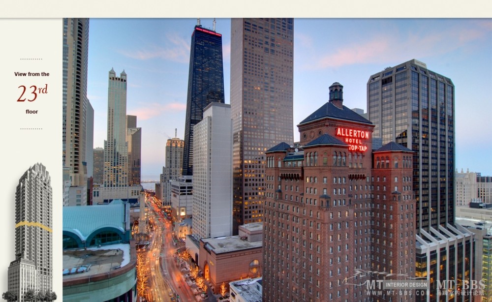 芝加哥丽思卡尔顿酒店公寓The Ritz-Carlton Residences, Chicago, Magnificent Mile_Ritz_north_view.jpg