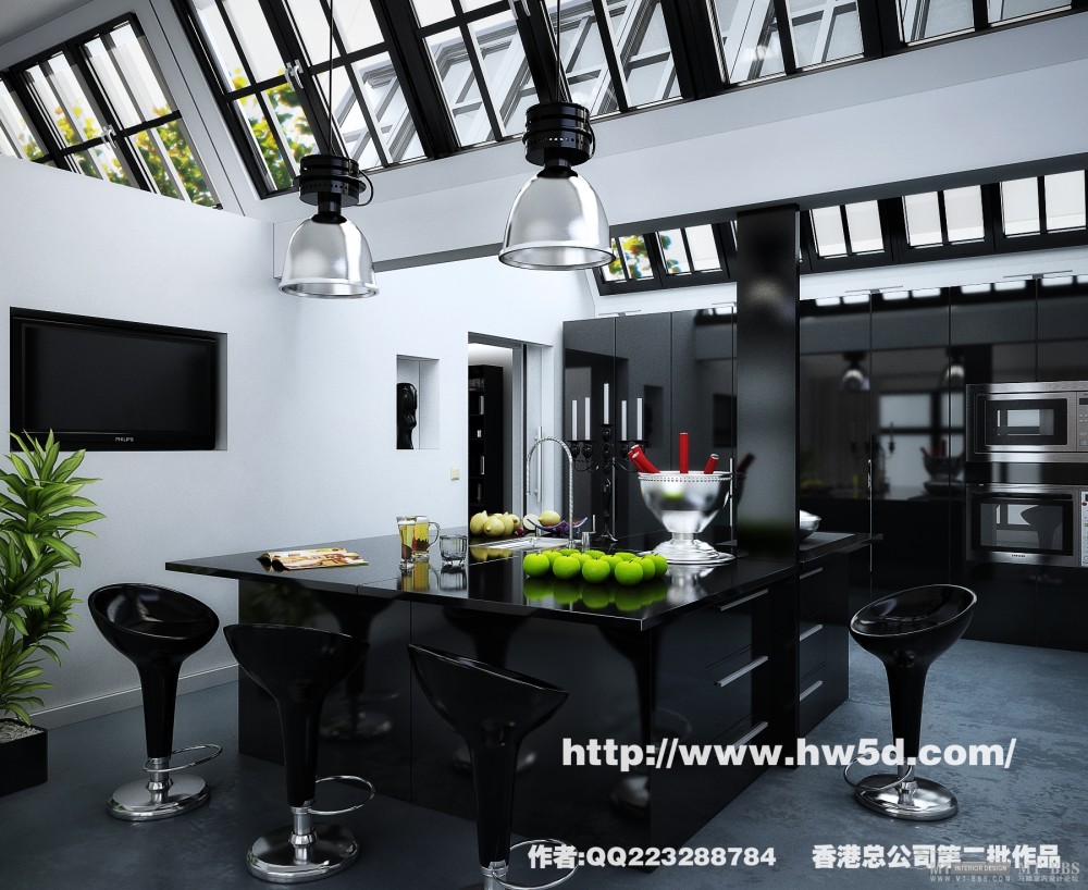 幻维精华模型（公装家装均有，全部上传完毕）共8.62G_黑色的餐厅.jpg