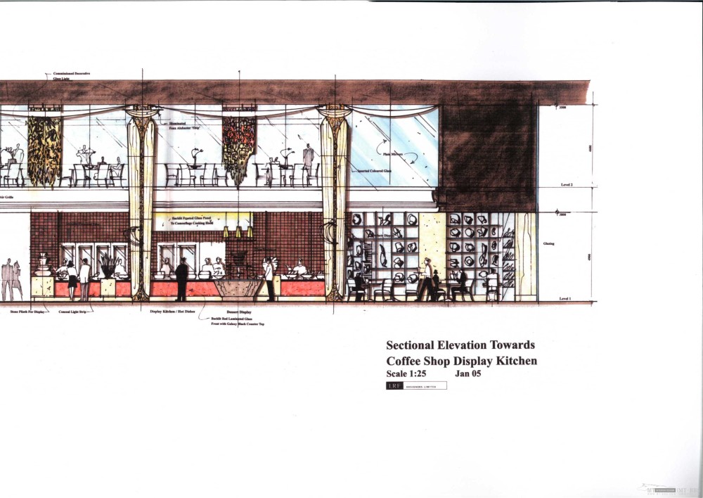 LRF--苏州香格里拉酒店方案设计_Sectional Elevation Towards Coffee Shop Display Kitechen (Sheet 2 of 2).jpg