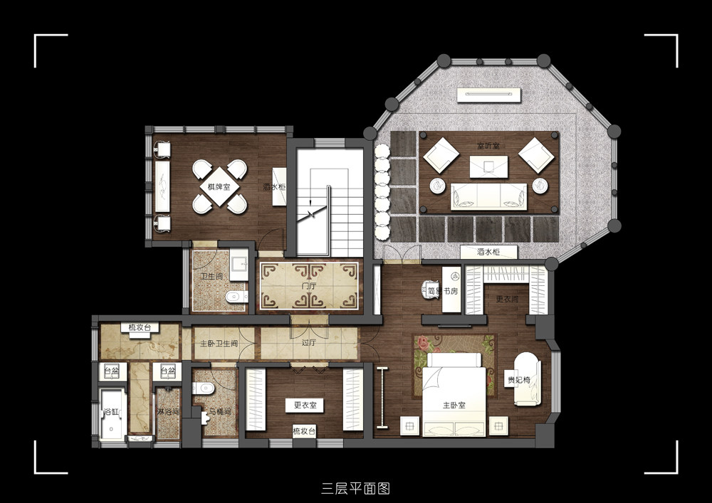现代中式别墅方案_004三层平面图.jpg