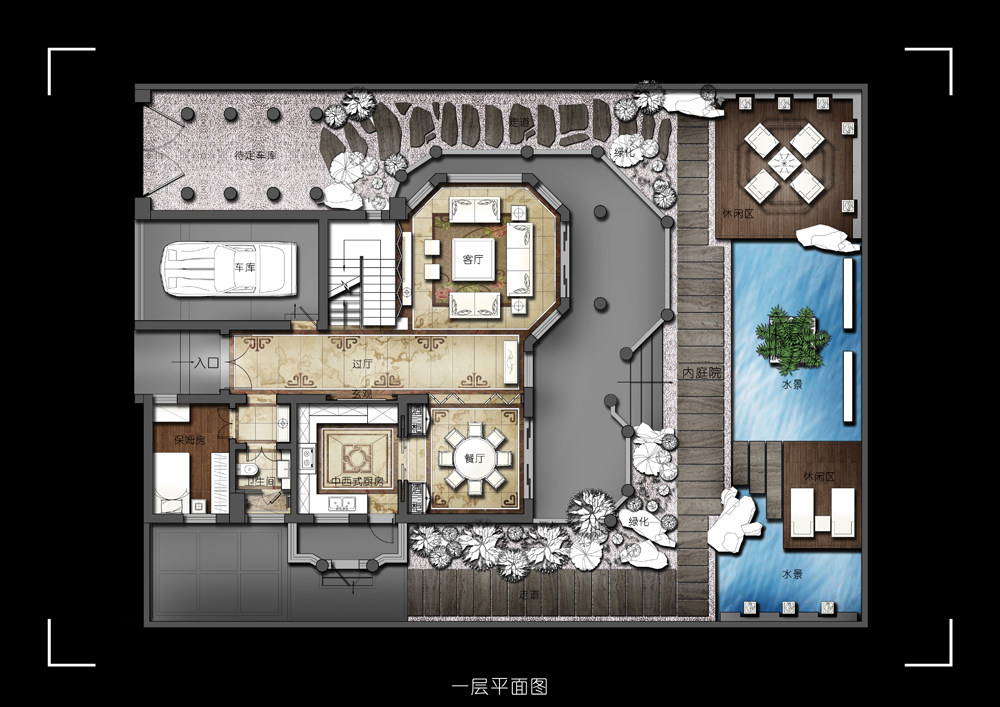 现代中式别墅方案_002一层平面图.jpg