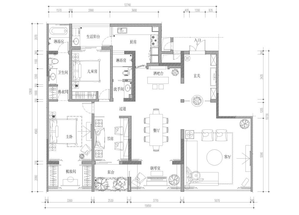 眉山市 伟业广场B3户型样板间_1