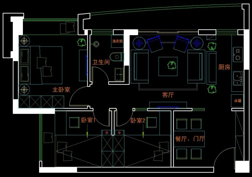 80方两房改三房，真心求教（出合理方案并上传CAD赏50DB？）_平面.jpg