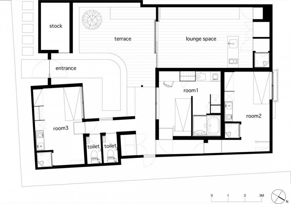 White Dormitory For Il Vento / Koichi Futatsumata_1328838236-plan-1000x701[1].jpg