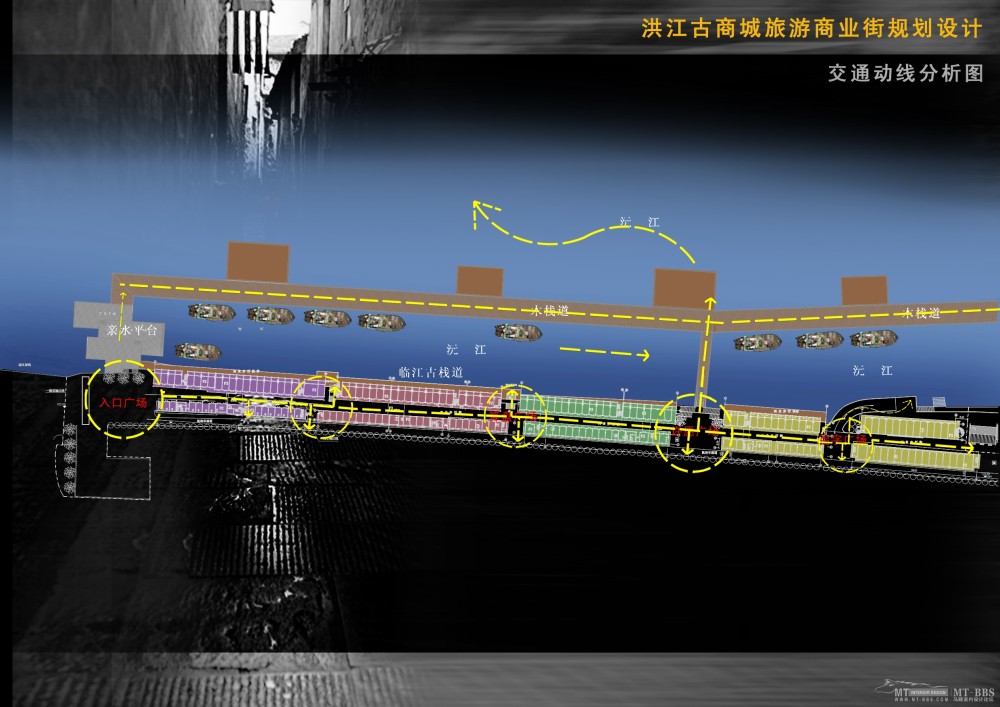 洪江古城旅游商业街规划设计_08内页8交通动线分析图.jpg