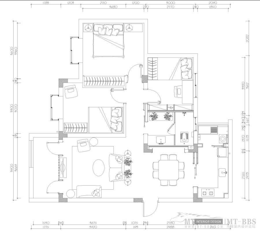 有挑战性，大众户型，求创新的平面布置和建设性建议。_2.jpg