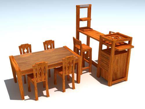 【绝对经典】中式家具之“轩琴家具”3D模型_轩琴家具 餐桌组合.jpg
