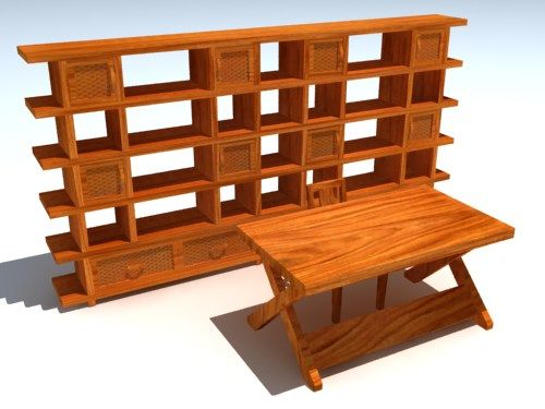 【绝对经典】中式家具之“轩琴家具”3D模型_轩琴家具 书房组合.jpg