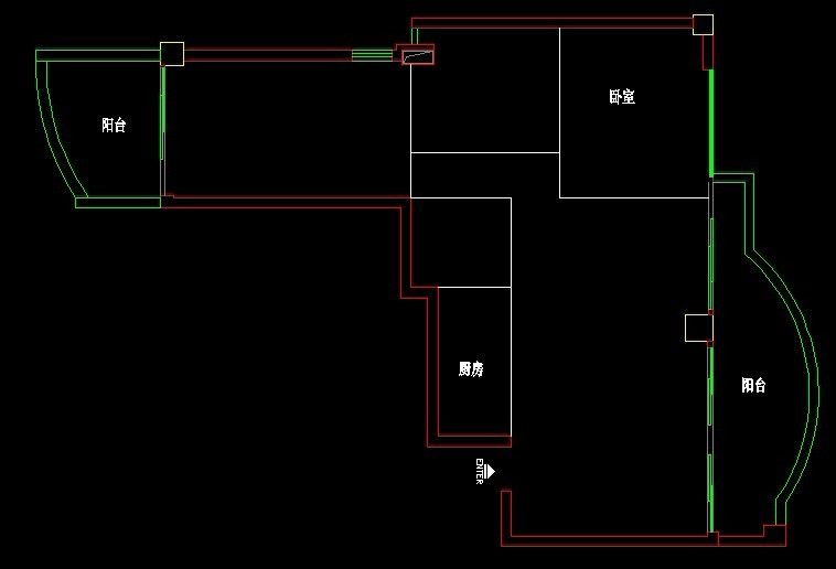 急急急！！！悬赏100DB！！！一个奇特的“手枪”户型图，跪求高手指点！！！！_未命名.jpg