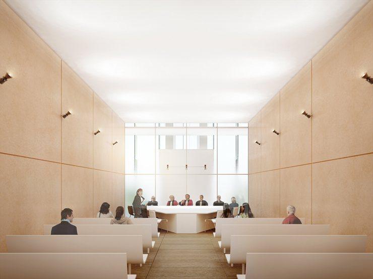 法国巴黎司法院 Le Futur Palais de Justice de Paris /Renzo Piano_Petite salle audience.jpg