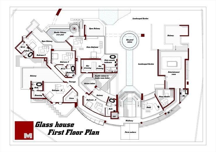 南非约翰内斯堡玻璃温室 The Glasshouse_Glass House - First floor plan.jpg