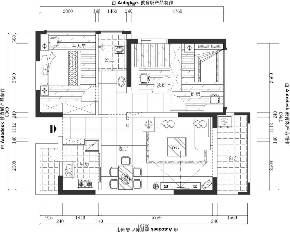 练习，两房改三房……。_东江豪门户型图-Model.jpgw.jpg