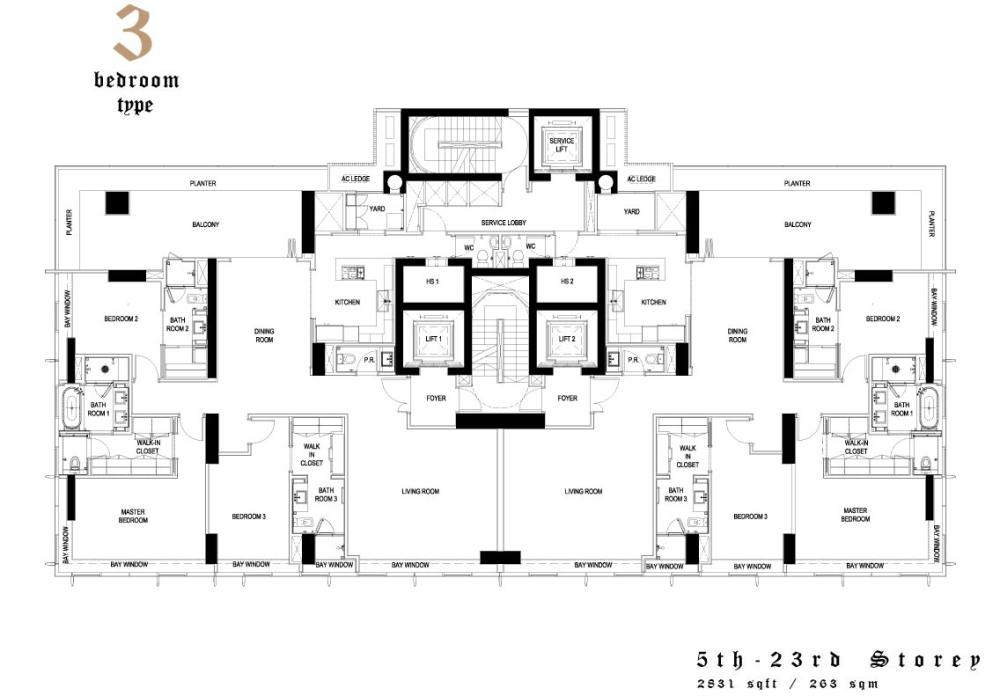 新加坡丽思卡尔顿酒店公寓 The Ritz-Carlton Residences, Singapore_3bedroom_layoutplan.jpg