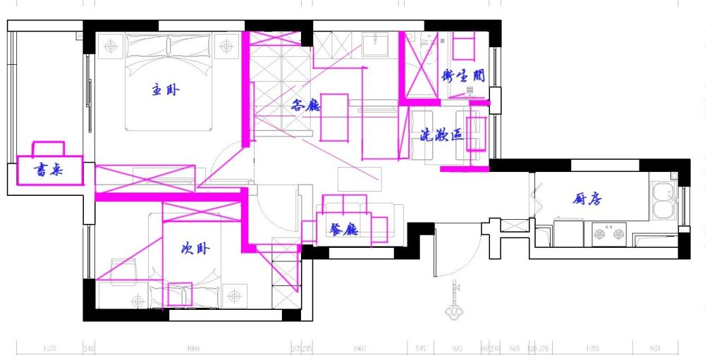 纠结的户型，希望大家指点！剪力墙已标注！_02.jpg