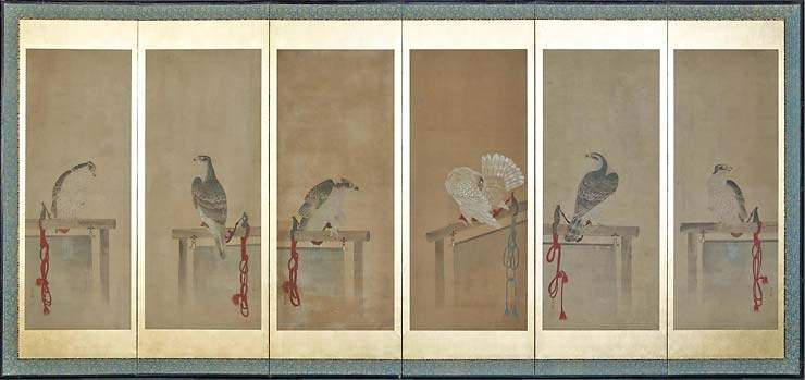 Hiroshi Yanagi Oriental Art-日本_six-fold-Hawks_lg.jpg