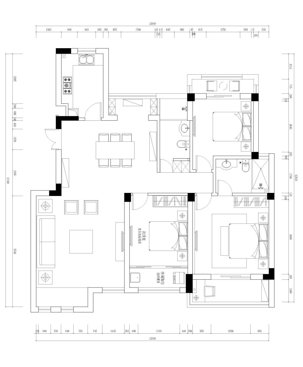 欧式风格求指点_平面方案图.jpg