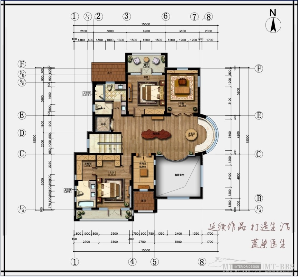 本人 近期的一副作品 彩图方面的 求批判_地上二层彩色平面图