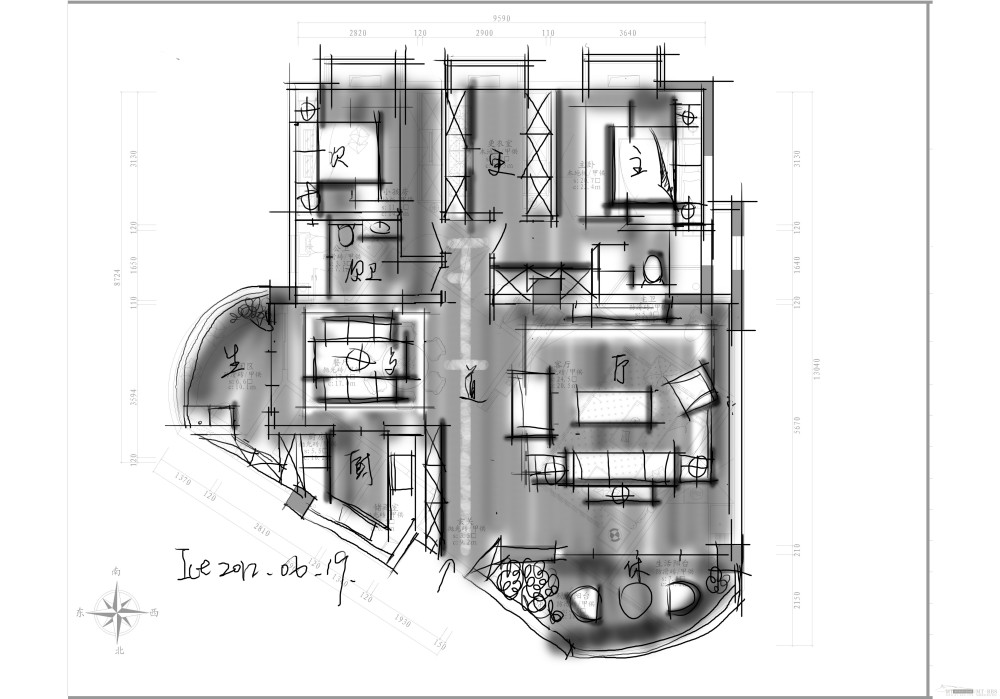 鼠绘记录成长过程--平面方案--（不断更新）_狮城帝苑11#1111室G-Model.jpg