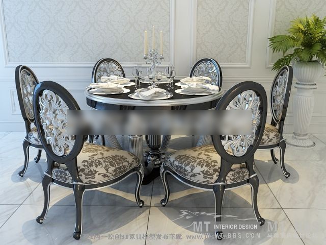 宫廷一号欧式新古典餐桌餐椅组合【模型ID66759】.jpg